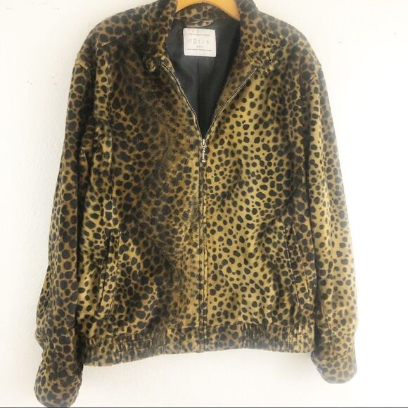 Urban outfitters cheetah print jacket button neck size S - Picture 1 of 6